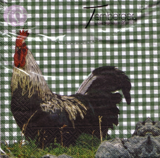 Lunchservietten Gockelhahn - Carlo, grün