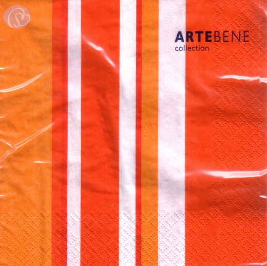 Lunchservietten Streifen, koralle/orange