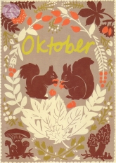 Postkarte 10/ Oktober, Folklore