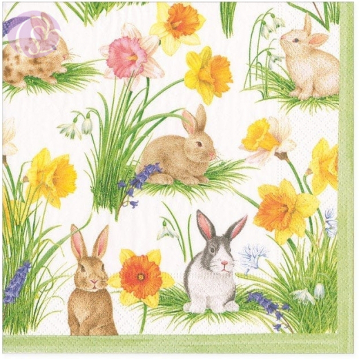 Cocktailservietten Bunnies and Daffodils