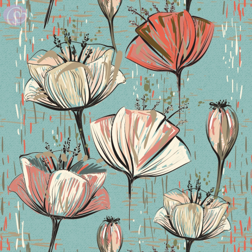 Getränkeuntersetzer Vintage Blumenwelt