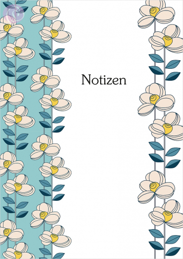 Notizheftchen Notizen, Retro-Blume