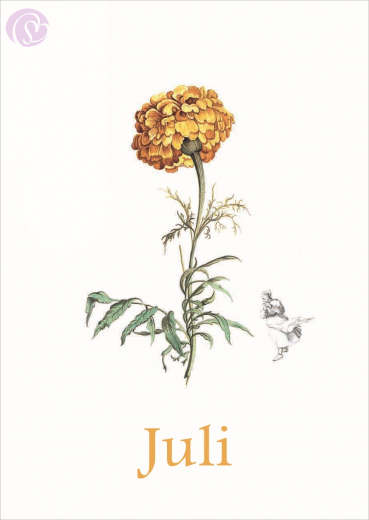 Postkarte 07/ Juli Liliput, Blumen