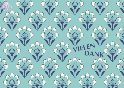 Postkarte Vielen Dank, Wasserblüten