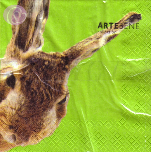 Lunchservietten Hase auf Grün