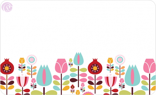 Frühstücksbrettchen Garten der Siebziger