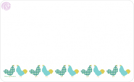 Frühstücksbrettchen Hühner grün/blau