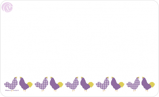 Frühstücksbrettchen Hühner lila