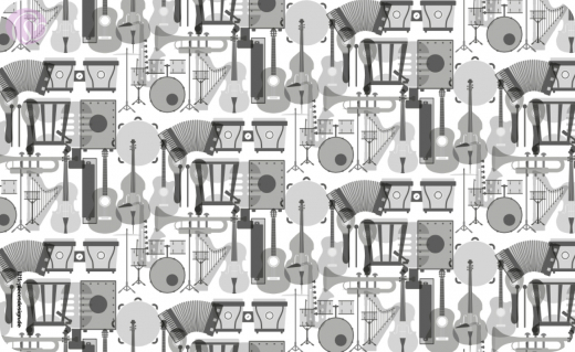 Frühstücksbrettchen Musikinstrumente