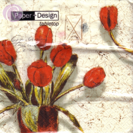 Lunchservietten Tulpen, rot