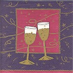 Lunchservietten Party Time, lila/beere