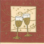 Lunchservietten Party Time, schokobraun/beige