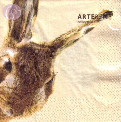 Lunchservietten Hase auf Creme