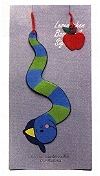 Lesezeichen Wurm mit Apfel