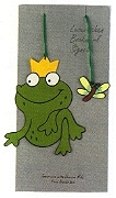 Lesezeichen Frosch mit Libelle