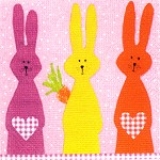 Lunchservietten Ostern, Hasentrio