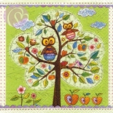 Lunchservietten Eulenbaum