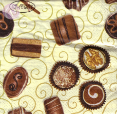 Servietten Pralinen, creme