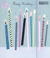 Quadratische Klappkarte Happy Birthday, Candles