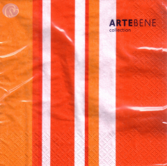 Lunchservietten Streifen, koralle/orange