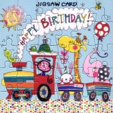 Puzzle-Karte Happy Birthday, Animals Train