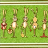 Lunchservietten Five smart bunnies, grün
