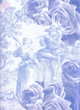 Geschenkpapier Roses in the Garden, blau (4 Bogen)