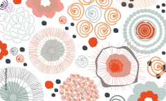 Frühstücksbrettchen Hippie Scandi Blumenmix