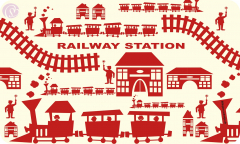 Frühstücksbrettchen Railway-Station