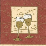 Lunchservietten Party Time, schokobraun/beige