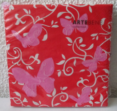 Lunchservietten Schmetterlingsranke, rot
