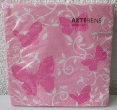 Lunchservietten Schmetterlingsranke, rosa