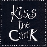 Lunchservietten Kiss the Cook, schwarz