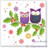 Lunchservietten Xmas Owls, Eulen