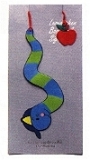 Lesezeichen Wurm mit Apfel