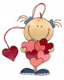 Lesezeichen Mädchen mit Herz